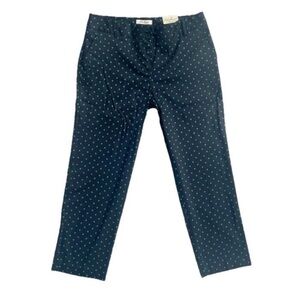 Van Heusen Pant Stretch Extensible Navy W Green Polka Dots Womens size 10